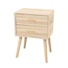 Toilinux Tables De Chevet Table De Chevet 2 Tiroirs 45x35x60cm Marron -SURMATELAS Soldes table de chevet 2 tiroirs 45x35x60cm marron