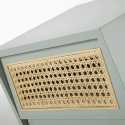 Maisons Du Monde Tables De Chevet Table De Chevet 2 Tiroirs Bleu Gris Cannage En Rotin -SURMATELAS Soldes table de chevet 2 tiroirs bleu gris cannage en rotin 1000 10 27 209127 3