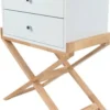ReCollection Tables De Chevet Table De Chevet 2 Tiroirs Couleur Blanc Et Bois Clair -SURMATELAS Soldes table de chevet 2 tiroirs couleur blanc et bois clair