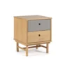 HOMN Tables De Chevet Table De Chevet 2 Tiroirs Couleur Bois Et Gris, Bois Massif -SURMATELAS Soldes table de chevet 2 tiroirs couleur bois et gris bois massif 11