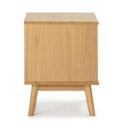 HOMN Tables De Chevet Table De Chevet 2 Tiroirs Couleur Bois Et Gris, Bois Massif -SURMATELAS Soldes table de chevet 2 tiroirs couleur bois et gris bois massif 4