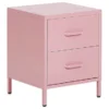 Beliani Tables De Chevet Table De Chevet 2 Tiroirs En Acier Rose -SURMATELAS Soldes table de chevet 2 tiroirs en acier rose