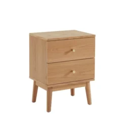 Drawer Tables De Chevet Table De Chevet 2 Tiroirs En Bois Clair -SURMATELAS Soldes table de chevet 2 tiroirs en bois clair 2