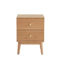 Drawer Tables De Chevet Table De Chevet 2 Tiroirs En Bois Clair