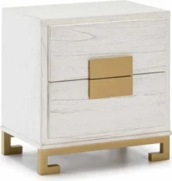 Thai Natura Tables De Chevet Table De Chevet 2 Tiroirs En Bois Couleur Gris Et Doré -SURMATELAS Soldes table de chevet 2 tiroirs en bois couleur blanc et dore 4