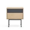 TEULAT Tables De Chevet Table De Chevet 2 Tiroirs En Bois Et Métal Gris Anthracite -SURMATELAS Soldes table de chevet 2 tiroirs en bois et metal gris anthracite