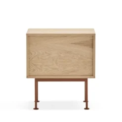 TEULAT Tables De Chevet Table De Chevet 2 Tiroirs En Bois Et Métal Rouge Brique -SURMATELAS Soldes table de chevet 2 tiroirs en bois et metal rouge brique 4