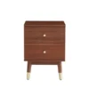 Drawer Tables De Chevet Table De Chevet 2 Tiroirs En Bois Foncé -SURMATELAS Soldes table de chevet 2 tiroirs en bois fonce
