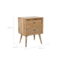 Rendez Vous Déco Tables De Chevet Table De Chevet 2 Tiroirs En Cannage Et Bois De Manguier -SURMATELAS Soldes table de chevet 2 tiroirs en cannage et bois de manguier 3