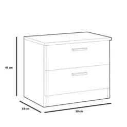 HOMN Tables De Chevet Table De Chevet 2 Tiroirs En Couleur Blanc -SURMATELAS Soldes table de chevet 2 tiroirs en couleur blanc 4