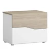 HOMN Tables De Chevet Table De Chevet 2 Tiroirs En Couleur Blanc Et Bois -SURMATELAS Soldes table de chevet 2 tiroirs en couleur blanc et bois