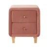 Homifab Tables De Chevet Table De Chevet 2 Tiroirs En Velours Rose Blush -SURMATELAS Soldes table de chevet 2 tiroirs en velours rose blush 5