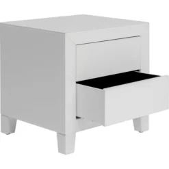 Kare Design Tables De Chevet Table De Chevet 2 Tiroirs En Verre Blanc -SURMATELAS Soldes table de chevet 2 tiroirs en verre blanc 2