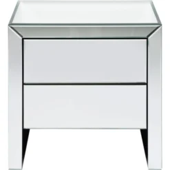 Kare Design Tables De Chevet Table De Chevet 2 Tiroirs En Verre Miroir
