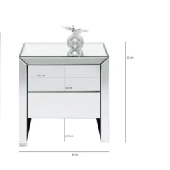 Kare Design Tables De Chevet Table De Chevet 2 Tiroirs En Verre Miroir -SURMATELAS Soldes table de chevet 2 tiroirs en verre miroir 4