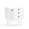 TEULAT Tables De Chevet Table De Chevet 2 Tiroirs Et 1 Porte En Blanc -SURMATELAS Soldes table de chevet 2 tiroirs et 1 porte en blanc