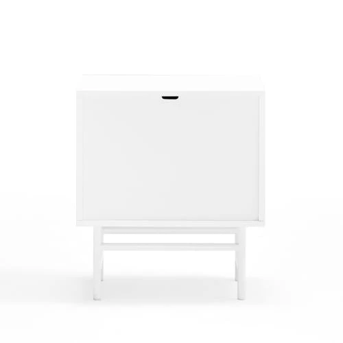 TEULAT Tables De Chevet Table De Chevet 2 Tiroirs Et 1 Porte En Blanc 8 TEULAT Tables De Chevet Table De Chevet 2 Tiroirs Et 1 Porte En Blanc – Image 6