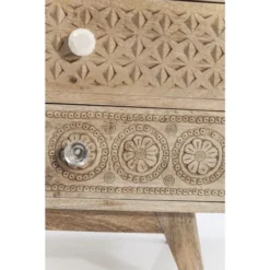 Kare Design Tables De Chevet Table De Chevet 2 Tiroirs Ethnique En Manguier Massif Sculpté -SURMATELAS Soldes table de chevet 2 tiroirs ethnique en manguier massif sculpte 3