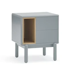 TEULAT Tables De Chevet Table De Chevet 2 Tiroirs Gris Perle