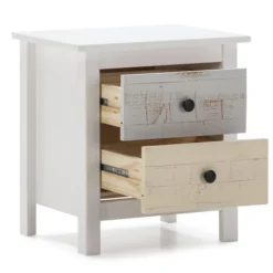 HOMN Tables De Chevet Table De Chevet 2 Tiroirs Multicolors 9 HOMN Tables De Chevet Table De Chevet 2 Tiroirs Multicolors -SURMATELAS Soldes table de chevet 2 tiroirs multicolors 2