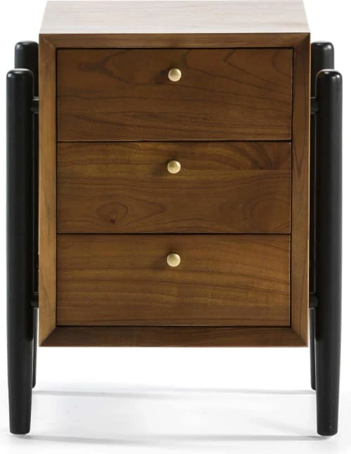 Thai Natura Tables De Chevet Table De Chevet 3 Tiroirs En Bois Foncé Et Doré 4 Thai Natura Tables De Chevet Table De Chevet 3 Tiroirs En Bois Foncé Et Doré – Image 2
