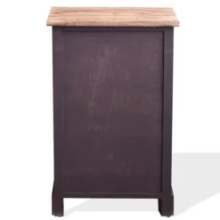 Mobili Rebecca Tables De Chevet Table De Chevet 3 Tiroirs En Bois Naturel Et Noir -SURMATELAS Soldes table de chevet 3 tiroirs en bois naturel et noir 4