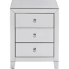 Kare Design Tables De Chevet Table De Chevet 3 Tiroirs En Verre Miroir -SURMATELAS Soldes table de chevet 3 tiroirs en verre miroir