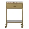 Bepurehome Tables De Chevet Table De Chevet à Roulettes En Marbre Doré -SURMATELAS Soldes table de chevet a roulettes en marbre dore
