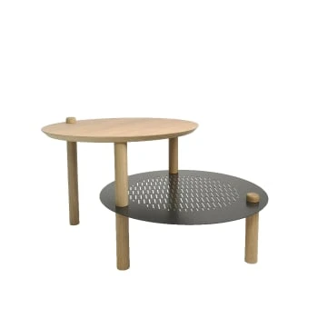 DIZY Design Tables De Chevet Good Is Beautiful Table De Chevet Avec 2 Plateaux Décalés En Chêne & Métal Noir 8 DIZY Design Tables De Chevet Good Is Beautiful Table De Chevet Avec 2 Plateaux Décalés En Chêne & Métal Noir – Image 6