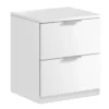 Dmora Tables De Chevet Table De Chevet Avec 2 Tiroirs Effet Bois Blanc -SURMATELAS Soldes table de chevet avec 2 tiroirs effet bois blanc
