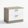 HOMN Tables De Chevet Table De Chevet Avec 2 Tiroirs En Blanc Et Bois 2 HOMN Tables De Chevet Table De Chevet Avec 2 Tiroirs En Blanc Et Bois -SURMATELAS Soldes table de chevet avec 2 tiroirs en blanc et bois