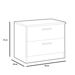 HOMN Tables De Chevet Table De Chevet Avec 2 Tiroirs En Blanc Et Bois -SURMATELAS Soldes table de chevet avec 2 tiroirs en blanc et bois 2