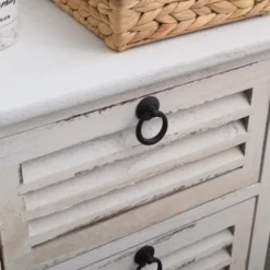 Mobili Rebecca Tables De Chevet Table De Chevet Avec 2 Tiroirs En Bois Et Blanc -SURMATELAS Soldes table de chevet avec 2 tiroirs en bois et blanc 5