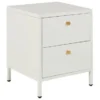 Beliani Tables De Chevet Table De Chevet Avec 2 Tiroirs En Métal Blanc -SURMATELAS Soldes table de chevet avec 2 tiroirs en metal blanc