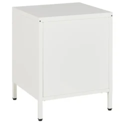 Beliani Tables De Chevet Table De Chevet Avec 2 Tiroirs En Métal Blanc -SURMATELAS Soldes table de chevet avec 2 tiroirs en metal blanc 3