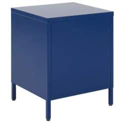 Beliani Tables De Chevet Table De Chevet Avec 2 Tiroirs En Métal Bleu Marine -SURMATELAS Soldes table de chevet avec 2 tiroirs en metal bleu marine 3