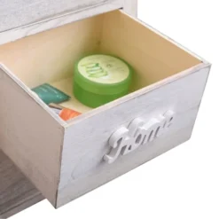 Mobili Rebecca Tables De Chevet Table De Chevet Avec 3 Tiroirs En Bois Blanc -SURMATELAS Soldes table de chevet avec 3 tiroirs en bois blanc 10