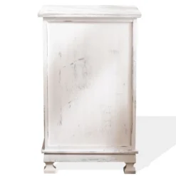 Mobili Rebecca Tables De Chevet Table De Chevet Avec 3 Tiroirs En Bois Blanc -SURMATELAS Soldes table de chevet avec 3 tiroirs en bois blanc 5