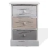Mobili Rebecca Tables De Chevet Table De Chevet Avec 3 Tiroirs En Bois Blanc Et Beige Et Gris 1 Mobili Rebecca Tables De Chevet Table De Chevet Avec 3 Tiroirs En Bois Blanc Et Beige Et Gris -SURMATELAS Soldes table de chevet avec 3 tiroirs en bois blanc et beige et gris