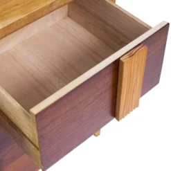 Mobili Rebecca Tables De Chevet Table De Chevet Avec 3 Tiroirs En Bois Brun -SURMATELAS Soldes table de chevet avec 3 tiroirs en bois brun 5