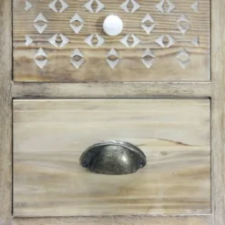 Mobili Rebecca Tables De Chevet Table De Chevet Avec 3 Tiroirs En Bois Marron Clair -SURMATELAS Soldes table de chevet avec 3 tiroirs en bois marron clair 5