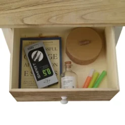 Mobili Rebecca Tables De Chevet Table De Chevet Avec 3 Tiroirs En Bois Naturel Et Blanc -SURMATELAS Soldes table de chevet avec 3 tiroirs en bois naturel et blanc 3