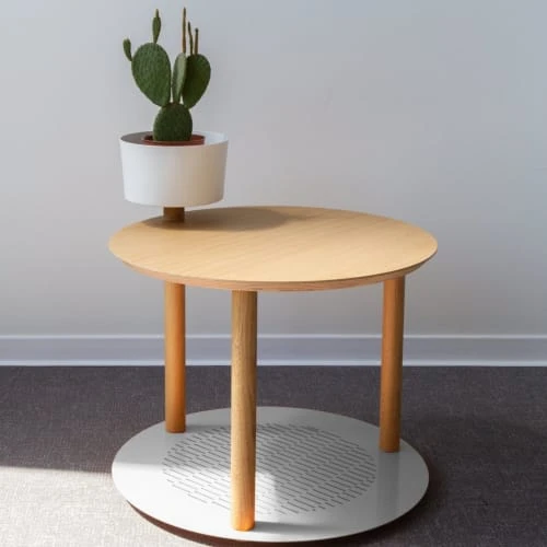 DIZY Design Tables De Chevet Good Is Beautiful Table De Chevet Avec Bol En Chêne Et Métal Blanc 4 DIZY Design Tables De Chevet Good Is Beautiful Table De Chevet Avec Bol En Chêne Et Métal Blanc – Image 2