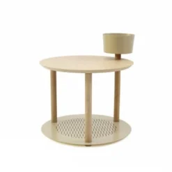 DIZY Design Tables De Chevet Table De Chevet Avec Bol En Chêne Et Métal Terracotta -SURMATELAS Soldes table de chevet avec bol en chene et metal laiton 4