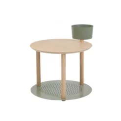 DIZY Design Tables De Chevet Good Is Beautiful Table De Chevet Avec Bol En Chêne Et Métal Vert