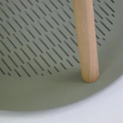 DIZY Design Tables De Chevet Good Is Beautiful Table De Chevet Avec Bol En Chêne Et Métal Vert -SURMATELAS Soldes table de chevet avec bol en chene et metal vert 3