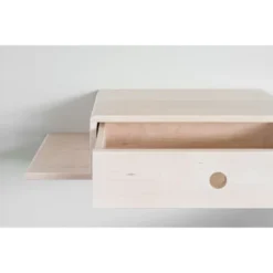 WOODEK Tables De Chevet Table De Chevet Avec étagère Sur Le Côté Gauche En Bouleau Blanc 11 WOODEK Tables De Chevet Table De Chevet Avec étagère Sur Le Côté Gauche En Bouleau Blanc -SURMATELAS Soldes table de chevet avec etagere sur le cote gauche en bouleau blanc 3