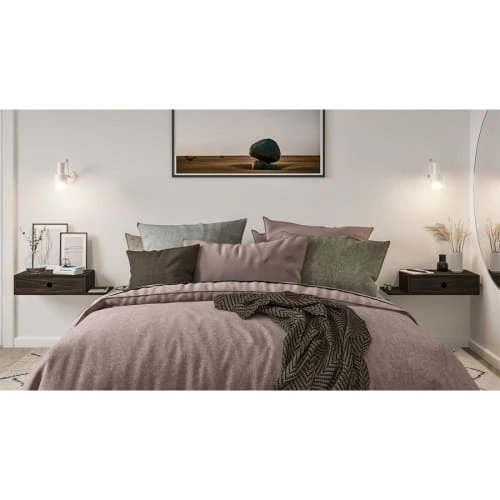 WOODEK Tables De Chevet Table De Chevet Avec étagère Sur Le Côté Gauche En Hêtre Noir 5 WOODEK Tables De Chevet Table De Chevet Avec étagère Sur Le Côté Gauche En Hêtre Noir – Image 3