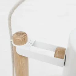 DIZY Design Tables De Chevet Table De Chevet Avec Lampe En Chêne Et Métal Blanc -SURMATELAS Soldes table de chevet avec lampe en chene et metal blanc 3