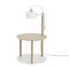 DIZY Design Tables De Chevet Good Is Beautiful Table De Chevet Avec Lampe En Chêne Et Métal Blanc -SURMATELAS Soldes table de chevet avec lampe en chene et metal blanc 4